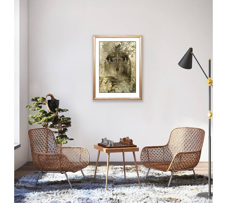 Original Abstract Architecture Mixed Media by Iskra Johnson