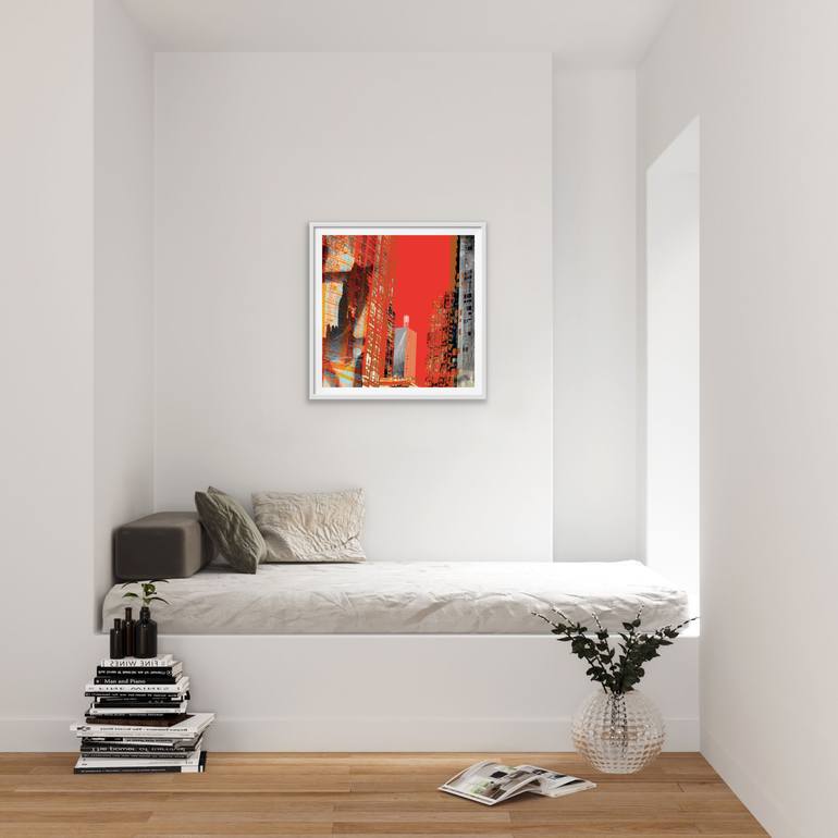 Original Abstract Architecture Mixed Media by Iskra Johnson