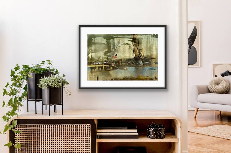 Original Abstract Landscape Mixed Media by Iskra Johnson