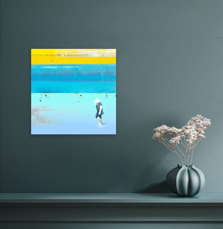 Original Abstract Beach Mixed Media by Iskra Johnson