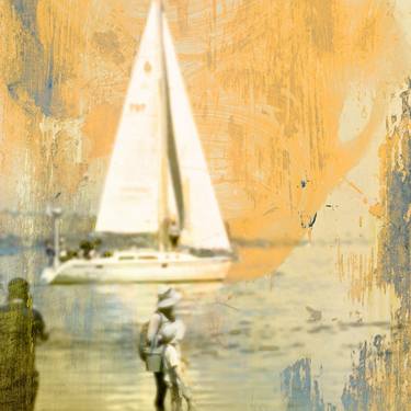 Original Sailboat Mixed Media by Iskra Johnson