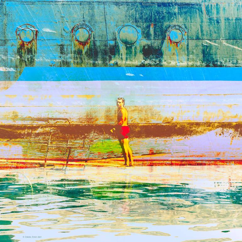 Original Modern Beach Mixed Media by Iskra Johnson