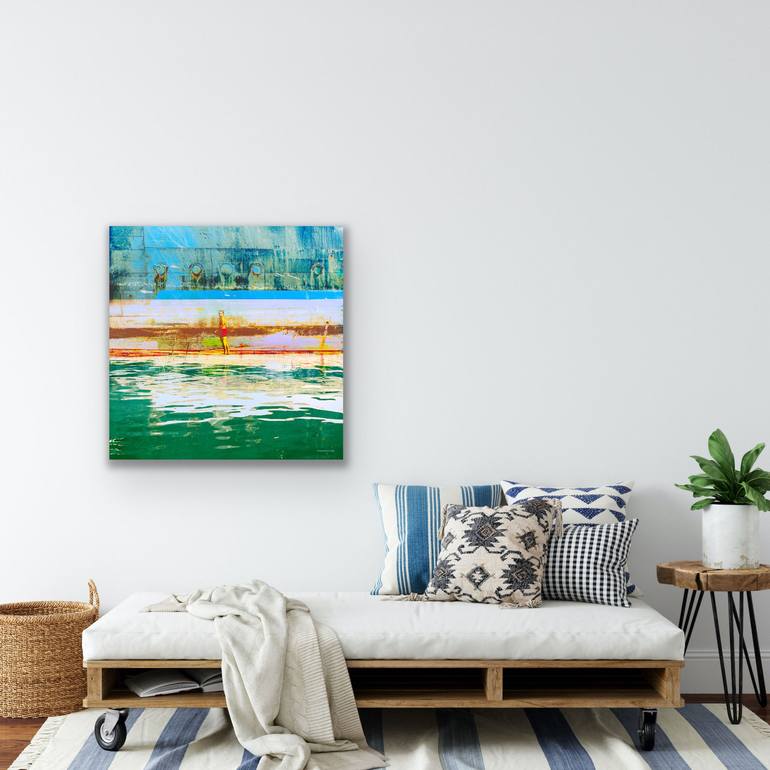 Original Modern Beach Mixed Media by Iskra Johnson