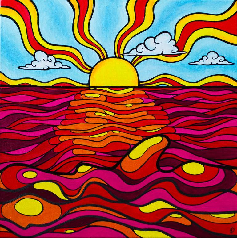 Psychedelic sunset Painting by Darya Lavinskaya Saatchi Art