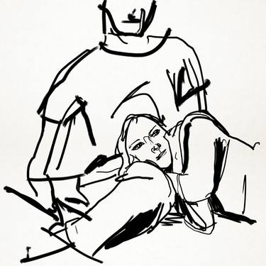 Print of Figurative Love Drawings by Sanda Anderlon