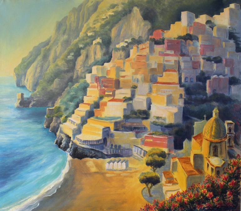 Once Upon a Time in Positano Painting by Leo Kennedy | Saatchi Art