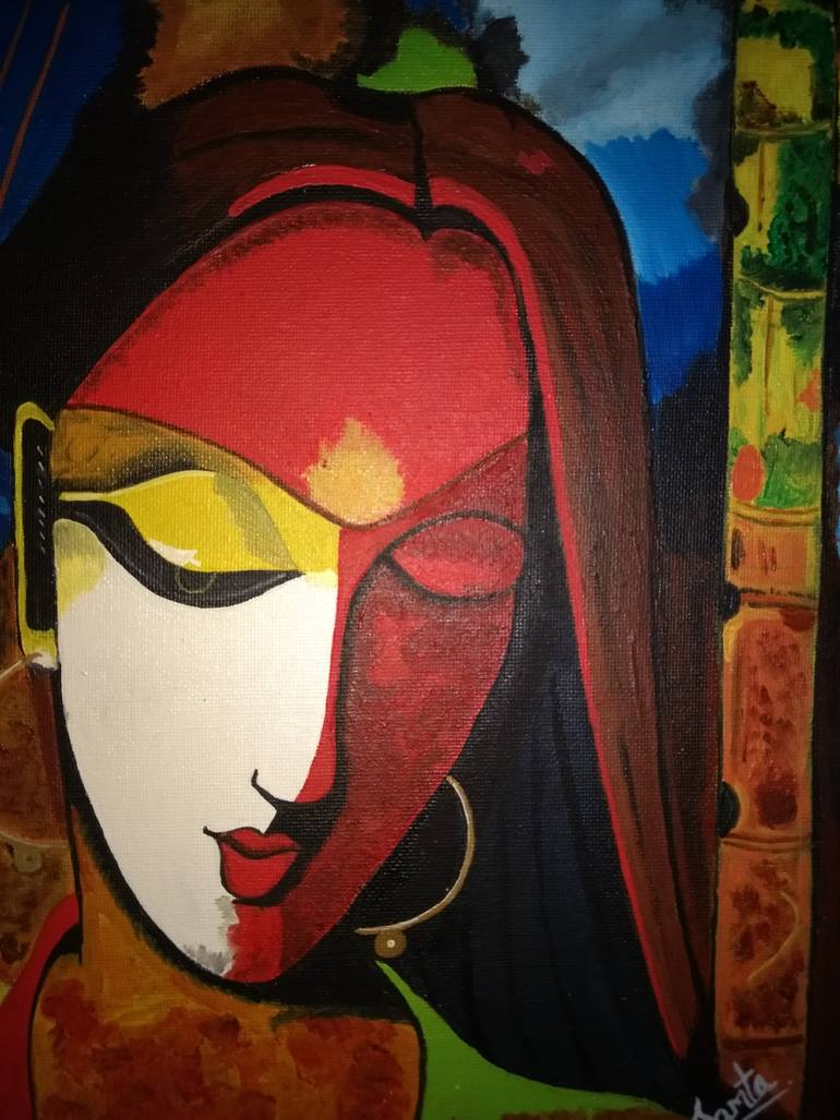 Original Modernism Fantasy Painting by Samta Gupta