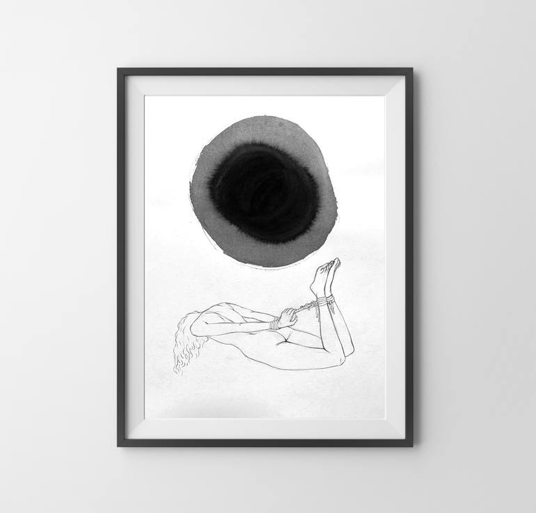 Original Conceptual Erotic Drawing by Nino Bosikashvili