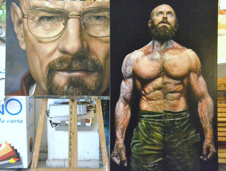 Personalized Bodybuilding Man Cartoon Wooden Wall Art, Caricature