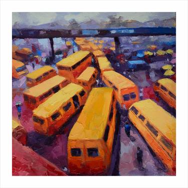 Print of Cities Paintings by Dotun Makun