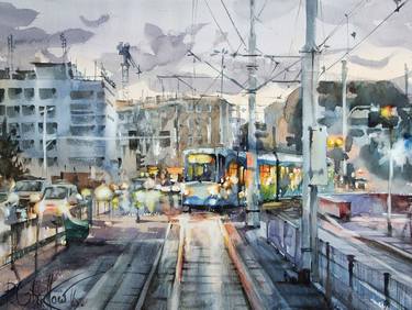 Original Fine Art Transportation Paintings by Pawel Gladkow