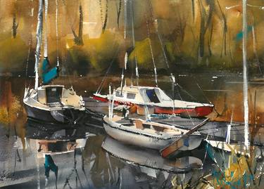 Original Realism Boat Paintings by Pawel Gladkow