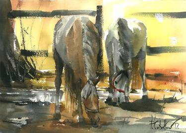 Original Fine Art Horse Paintings by Pawel Gladkow