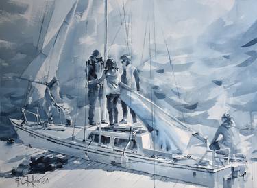 Original Fine Art Boat Paintings by Pawel Gladkow