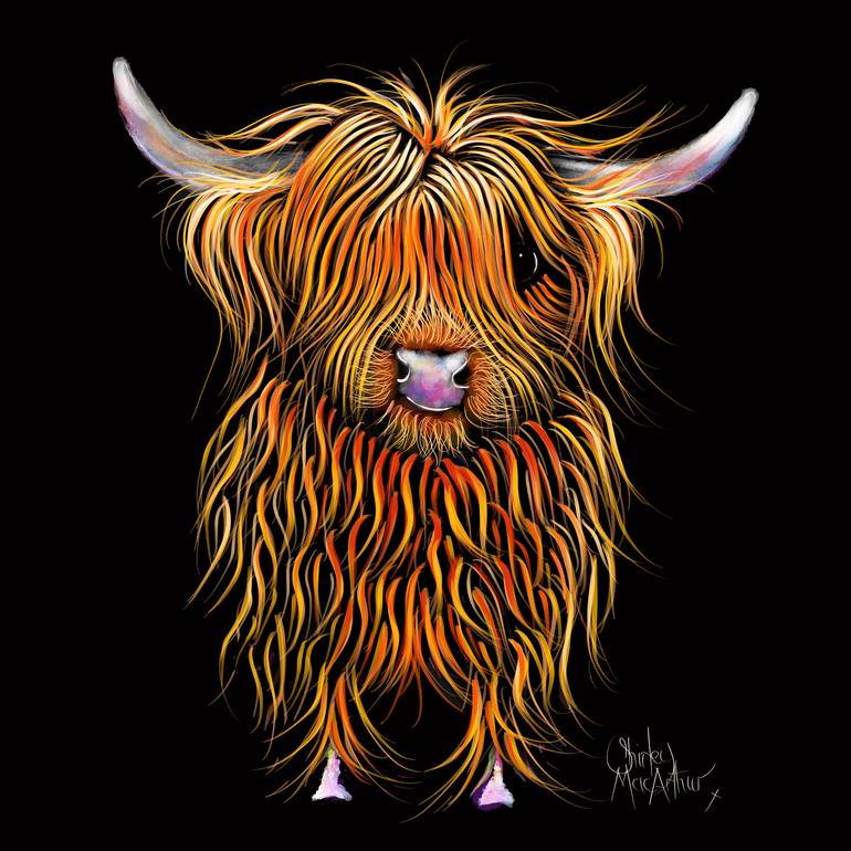 HIGHLAND COW PRINTS of Original Painting ' BRuCe ' by SHIRLEY MACARTHUR