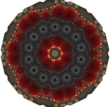 Kaleidoscopic Blood Red Rose Mandala thumb