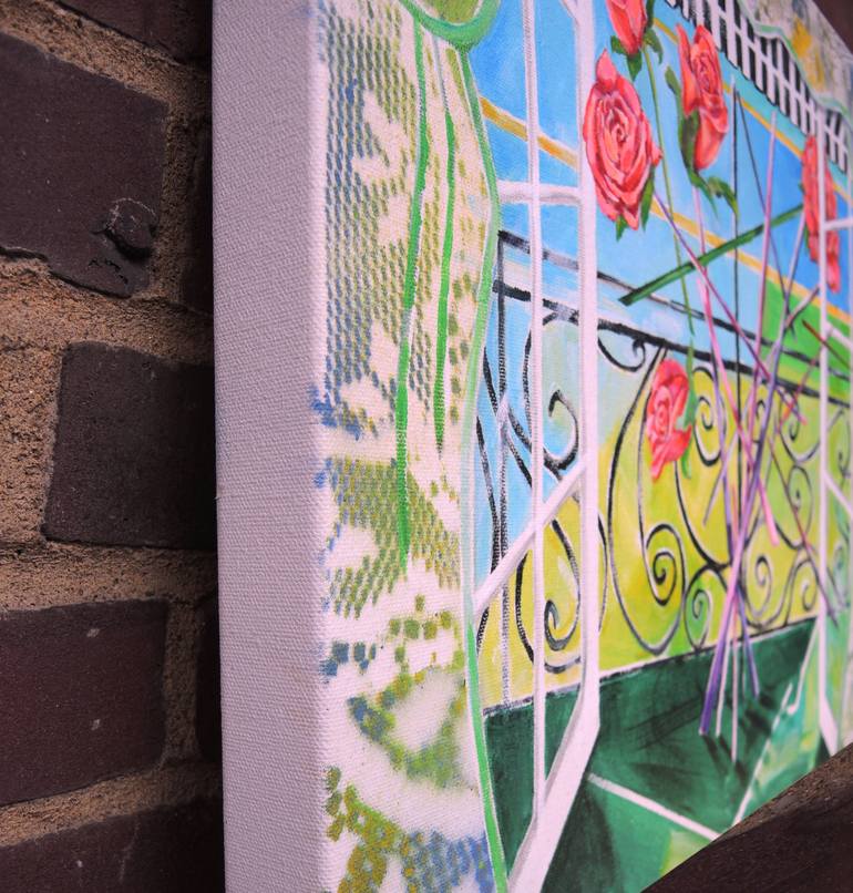 Original Pop Art Floral Painting by Batya Kuncman