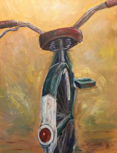 Original Impressionism Bicycle Paintings by David Krilov