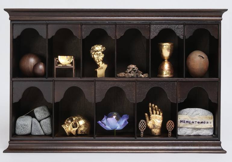 《Still life with a statue,stones, glass bubbles, and a skull》 - Print