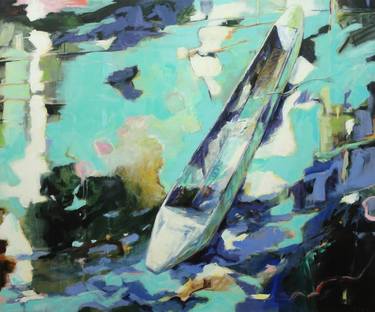 Original Expressionism Boat Paintings by Jürgen Büse Filzen