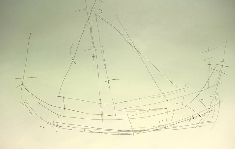 Original Contemporary Boat Painting by Juergen Buese Filzen