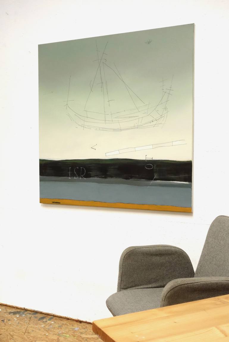 Original Contemporary Boat Painting by Juergen Buese Filzen