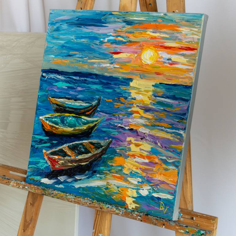Original Impressionism Seascape Painting by Vladyslav Durniev