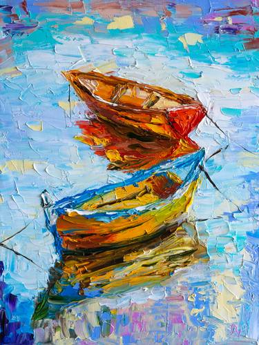 Original Impressionism Boat Paintings by Vladyslav Durniev