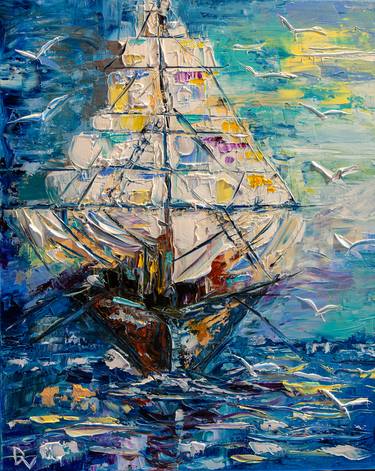 Print of Impressionism Yacht Paintings by Vladyslav Durniev