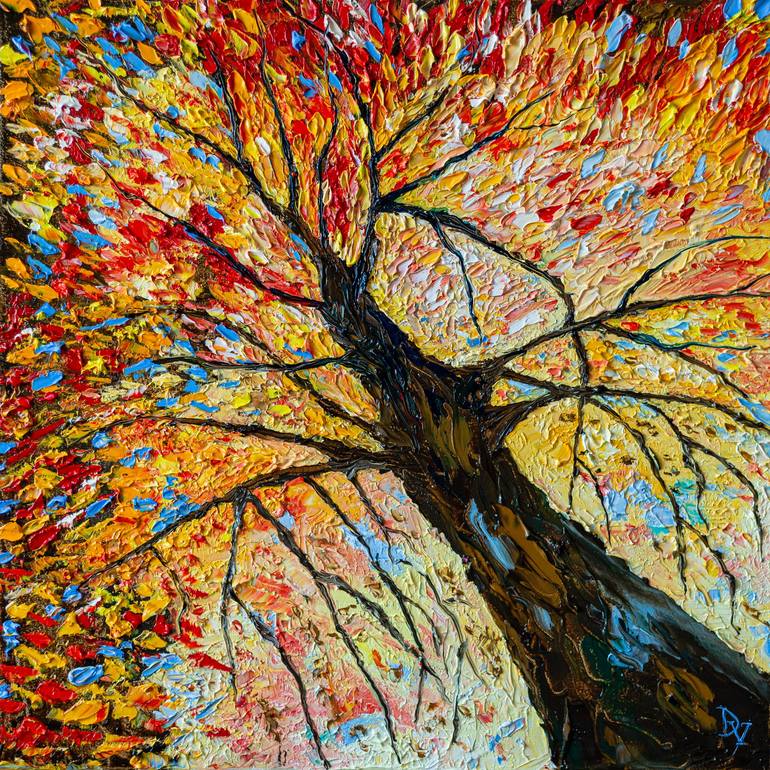 Fall tree Painting by Vladyslav Durniev  Saatchi Art