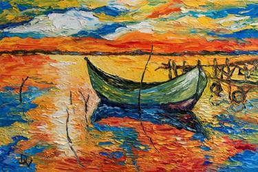 Original Impressionism Boat Paintings by Vladyslav Durniev