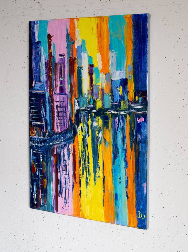 Original Abstract Cities Painting by Vladyslav Durniev