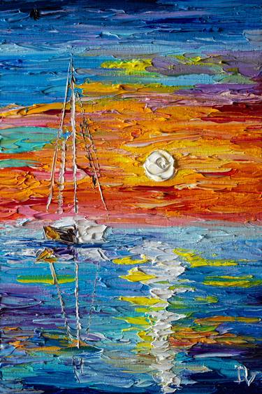 Original Impressionism Yacht Paintings by Vladyslav Durniev
