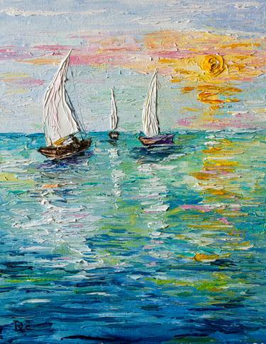Original Impressionism Yacht Paintings by Vladyslav Durniev