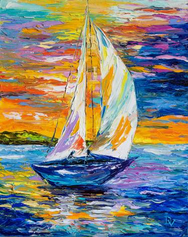 Print of Impressionism Sailboat Paintings by Vladyslav Durniev