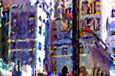 Print of Abstract Architecture Mixed Media by Lin Giralt