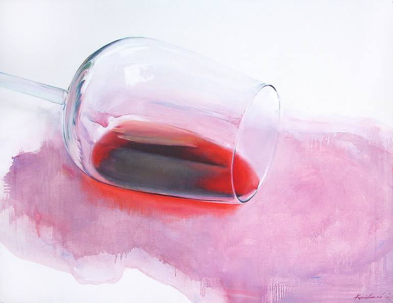 Spilled wine Painting by Sergii Korniievskyi | Saatchi Art