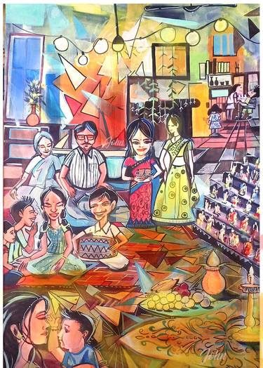 Print of Family Mixed Media by John vedhamanickam