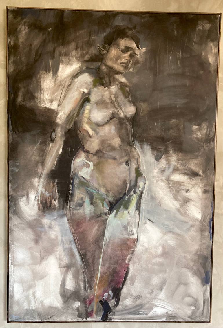 Original Expressionism Nude Painting by Birgitta Bachmann