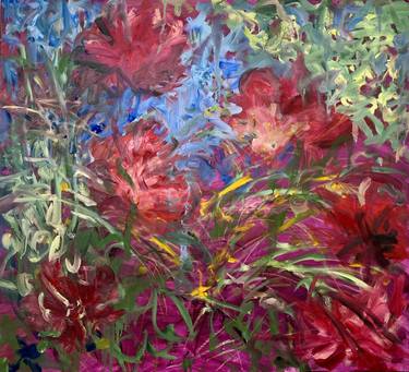 Original Abstract Expressionism Floral Paintings by Romana Jelínková