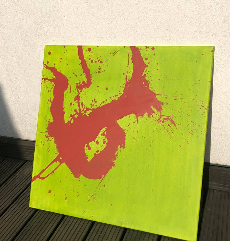 Original Abstract Calligraphy Painting by Romana Jelínková