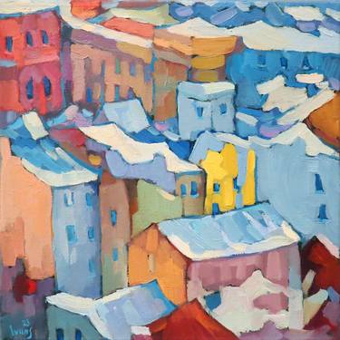 Winter over the roofs of Riga thumb