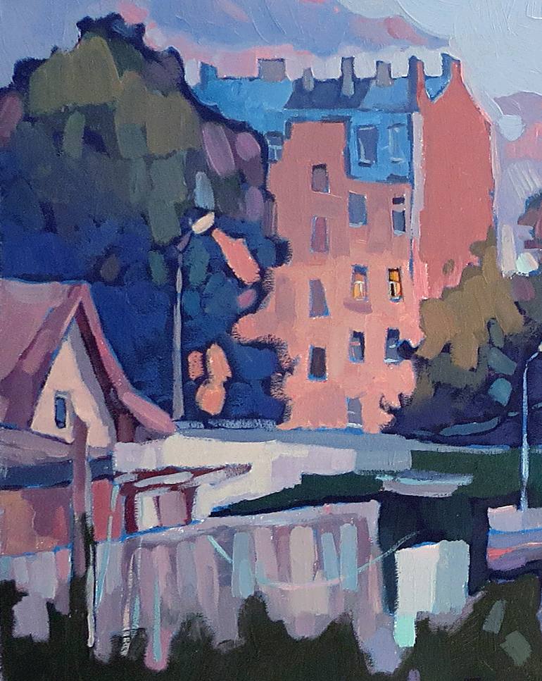 Original Impressionism Architecture Painting by Ivan Onnellinen