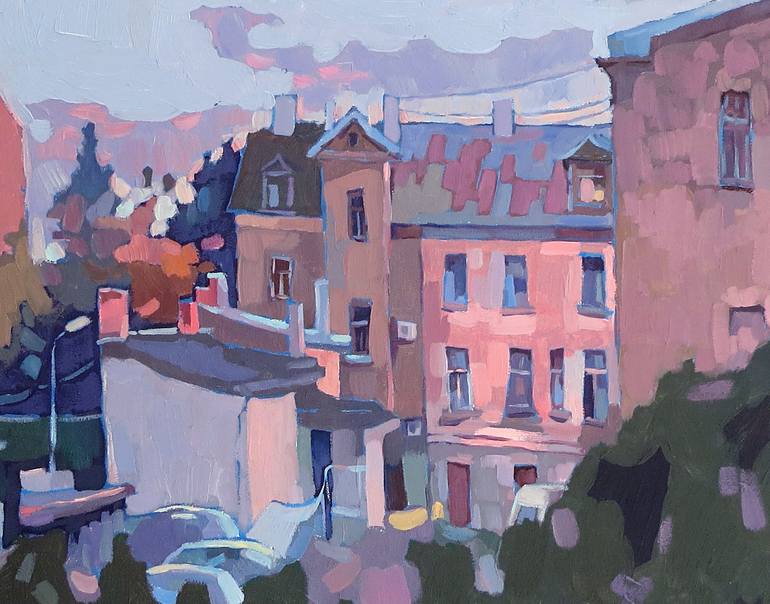 Original Impressionism Architecture Painting by Ivan Onnellinen