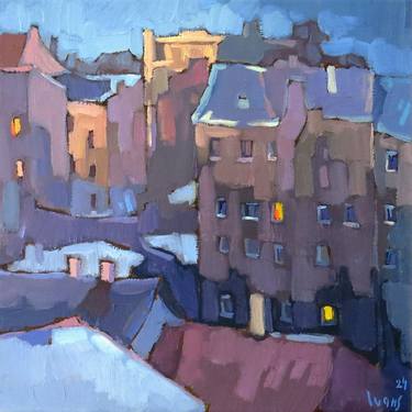 Original Impressionism Architecture Painting by Ivan Onnellinen