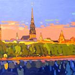 Evening over the roofs of Old Riga by Ivan Onnellinen