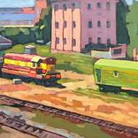 Railroad at Grizinkalns district by Ivan Onnellinen