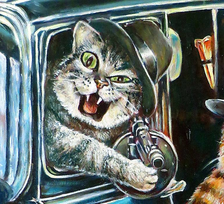 Original Realism Cats Painting by Ivan Onnellinen