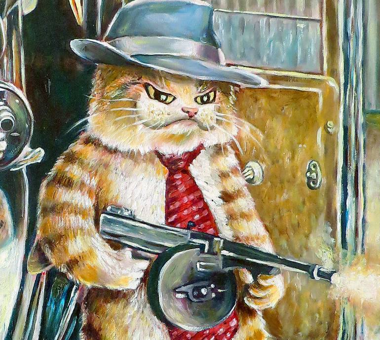 Original Realism Cats Painting by Ivan Onnellinen