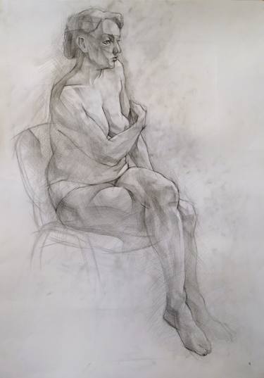 Original Figurative Nude Drawings by Ivan Onnellinen